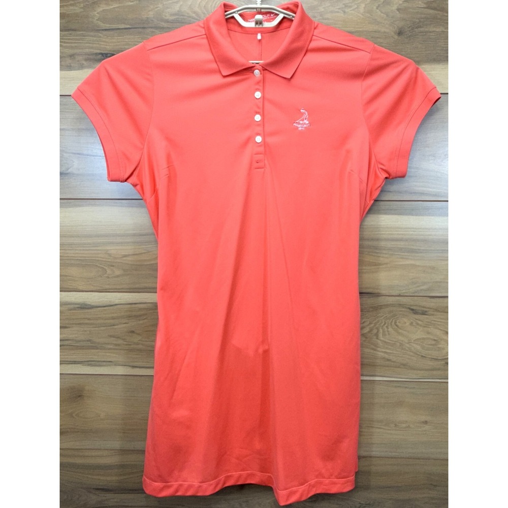 Nike Golf Dri-Fit Collared Dress Women's XL Coral Pinehurst Country Club‎ Logo